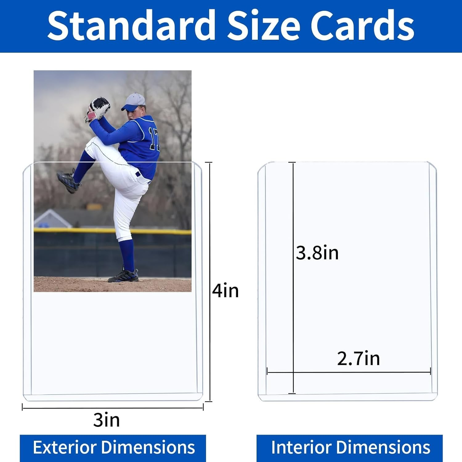Trading Card Sleeves Hard Plastic Clear Case Holder Baseball Card Toploader