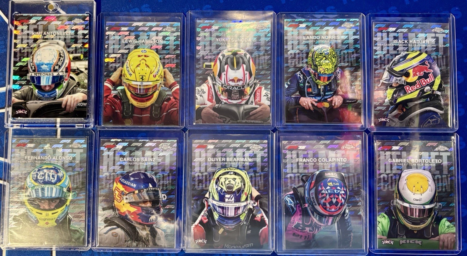 2025 Topps Chrome Formula 1 LOGOFRACTOR Helmet Collection Complete Set