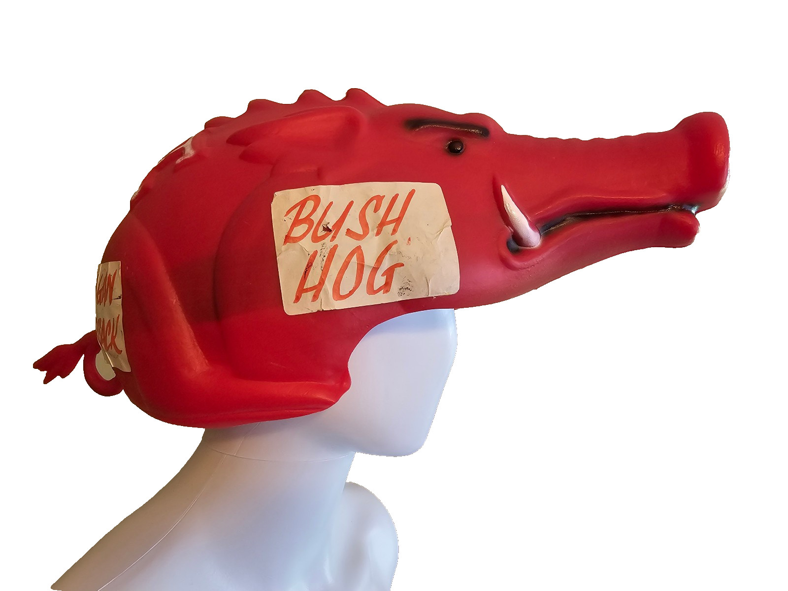 Uncle Heavys Arkansas Razorbacks Reagan Bush Hog One Size Novelty Hat Red Vintag
