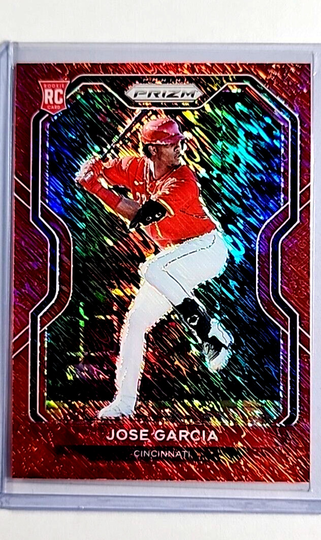 2021 Panini Prizm Red Shimmer Prizm #74 Jose Garcia /7 Rookie RC Cincinnati Reds
