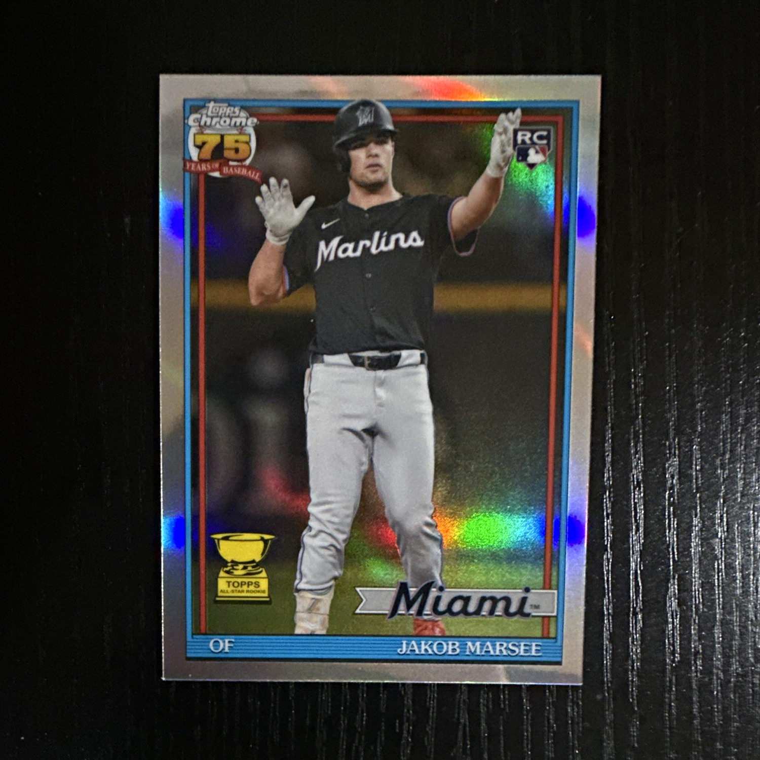 Topps Chrome 2026 Jakob Marsee Rookie Card #98 Miami Marlins MLB 75 Years