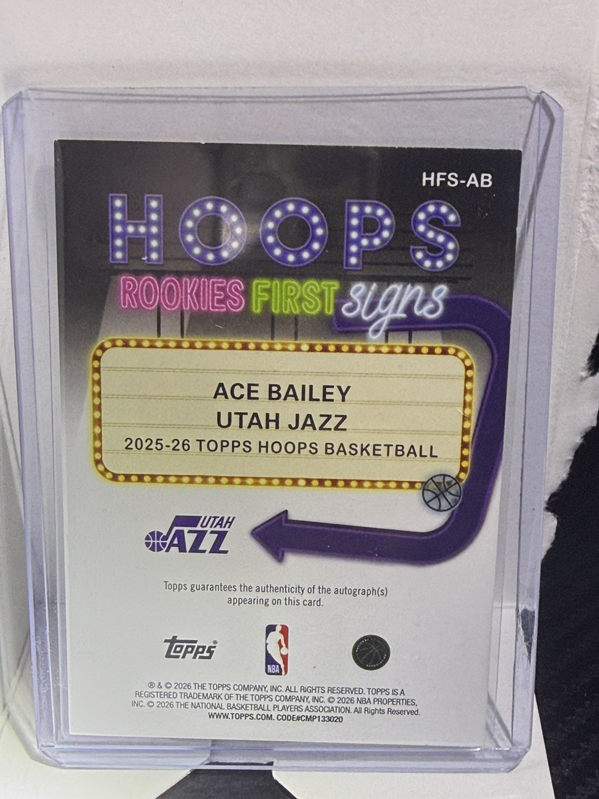 2026 Topps NBA HOOPS Rookie First Signs Auto ACE BAILEY Light Burst Green /75 RC