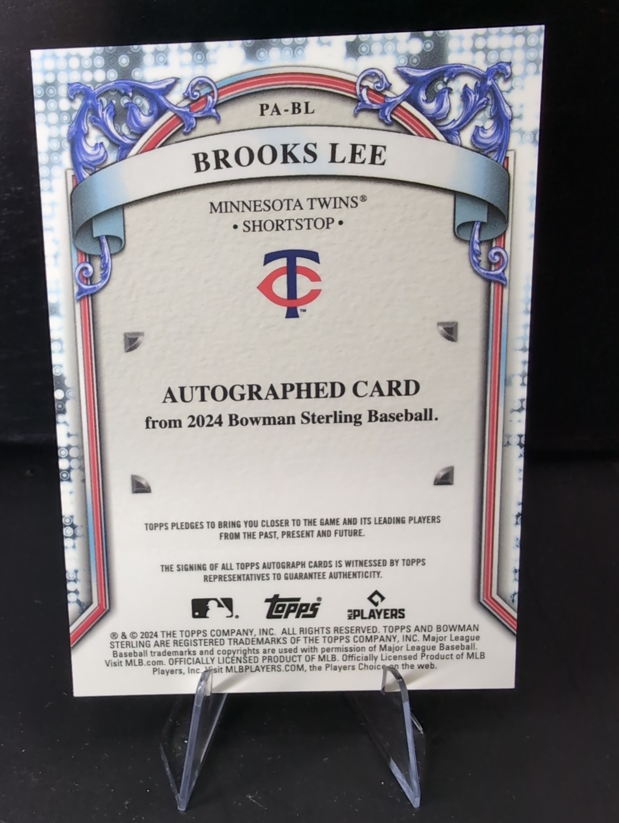 2024 Bowman Sterling – Prospect Autographs Brooks Lee #PA-BL Sterling Silver…
