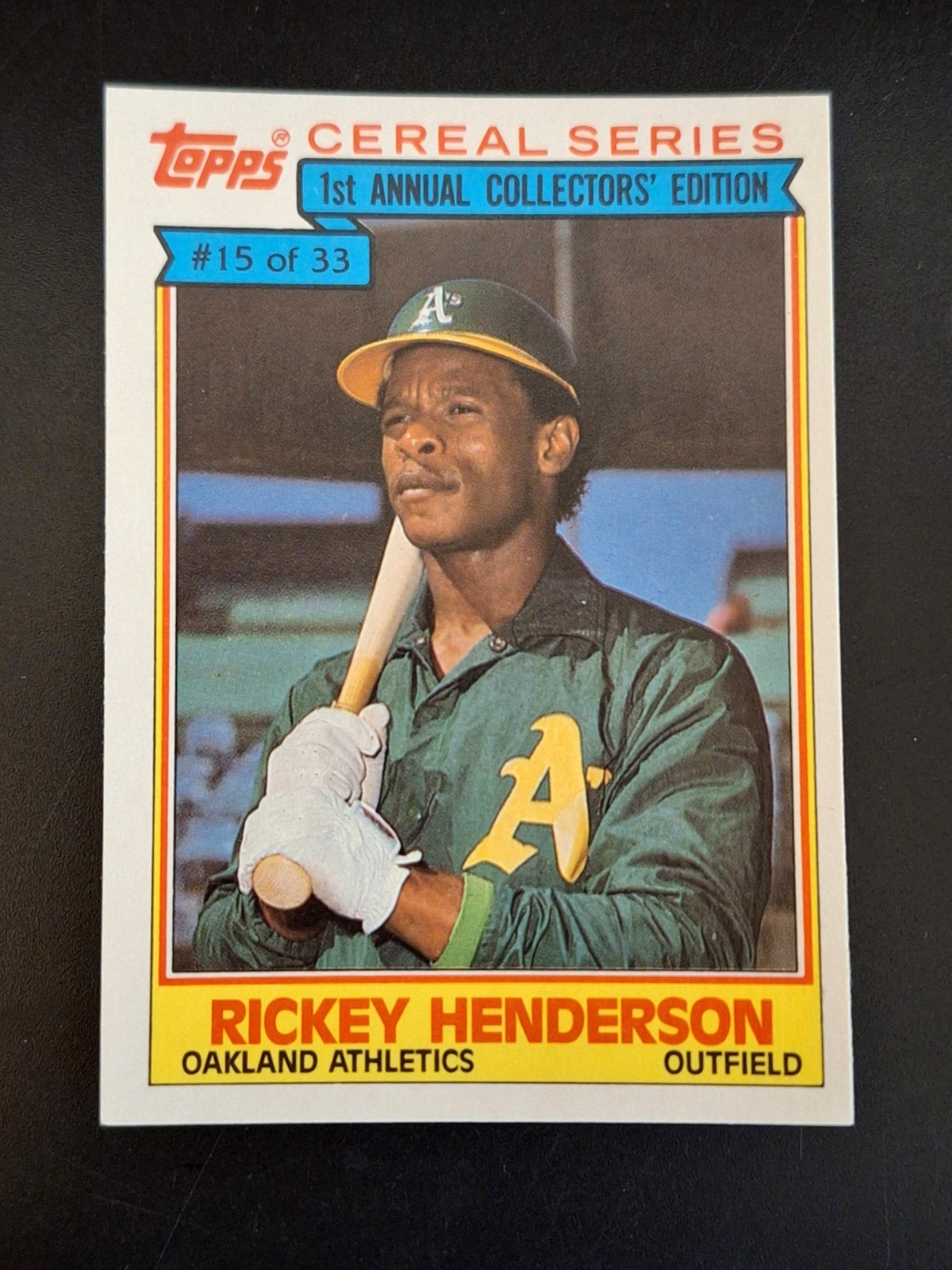1984 Topps Cereal Series – 1st Annual Collector’s Ed. Rickey Henderson #15