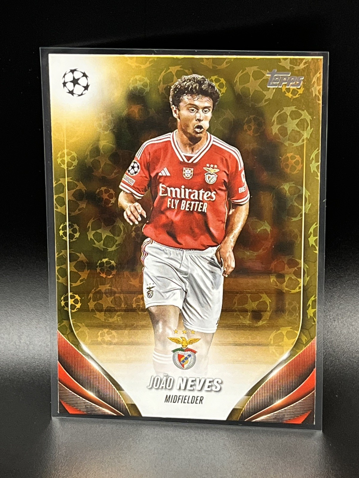 Joao Neves 2024 Topps UEFA Club Competitions Gold Starball Foil Benfica PSG Star