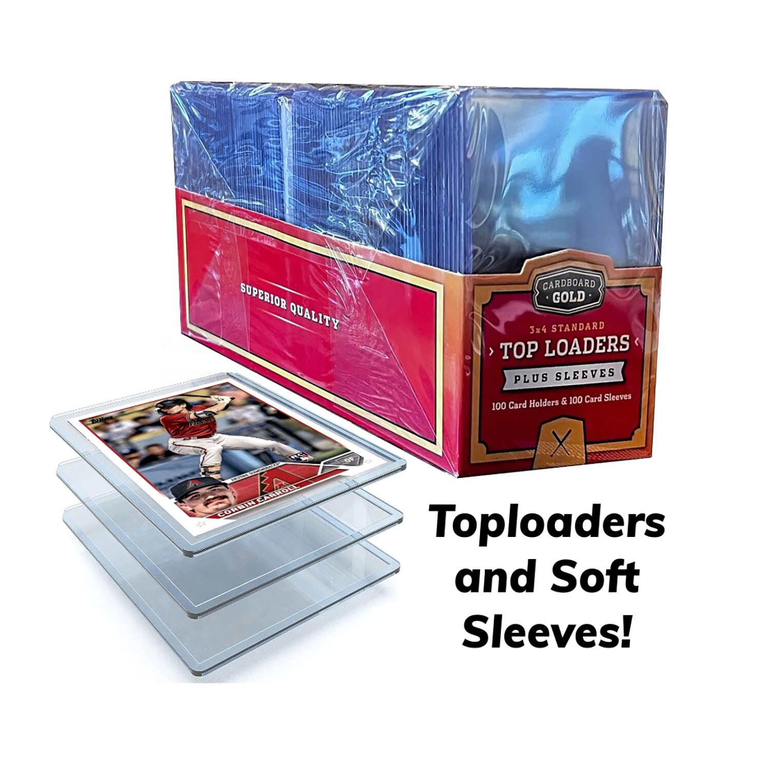 100 Ultra CBG Toploaders Soft Sleeves Baseball Trading Card Holders Protectors