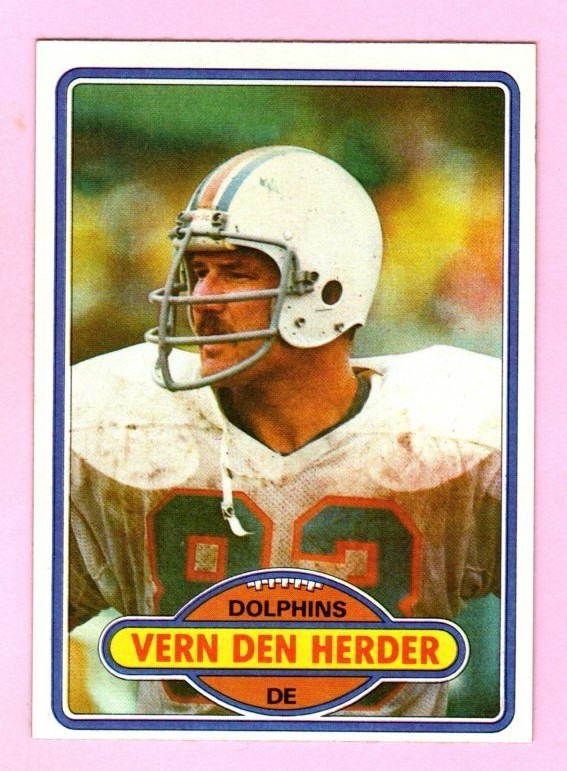 1980 Topps Vern Den Herder #281 Miami Dolphins