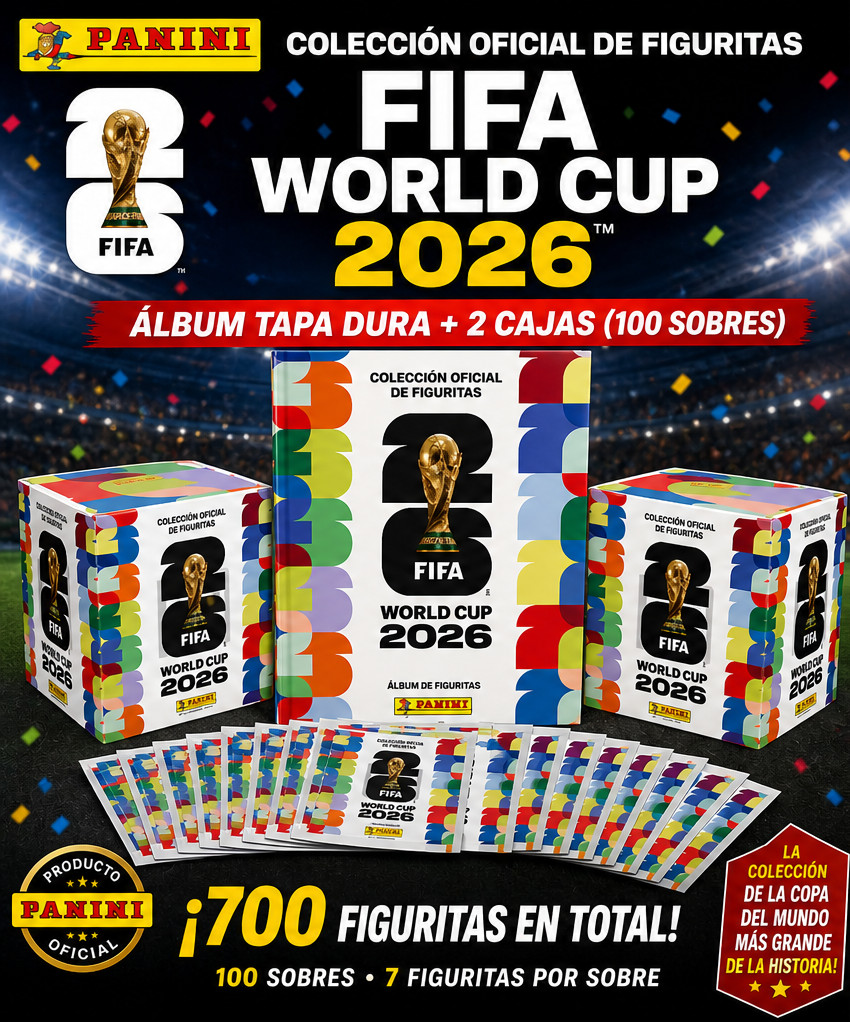 Panini FIFACopa Mundial 2026 Album Tapa Dura + 2 x Cajas Figuritas “PREVENTA”