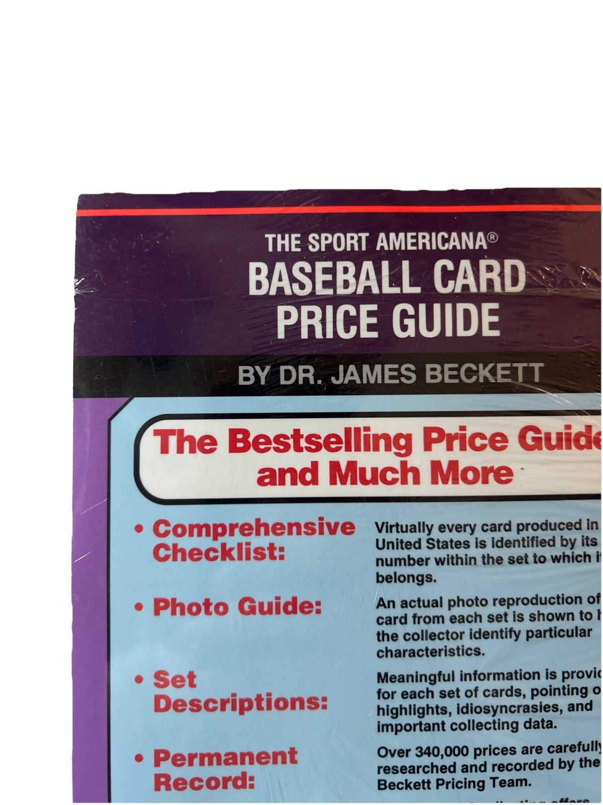 SEALED 1994 Beckett Sport Americana Baseball Card Price Guide #16 Paperback
