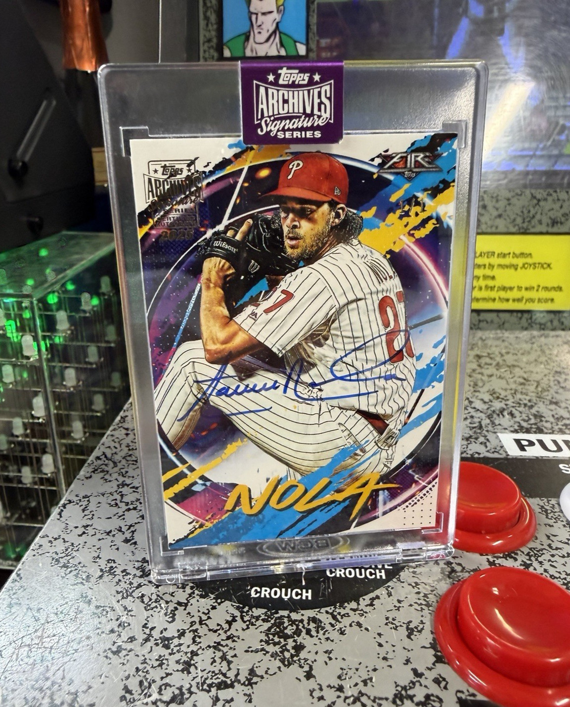 2025 Topps Archives Signature Series Aaron Nola 2020 Topps Fire On Card Auto 1/1