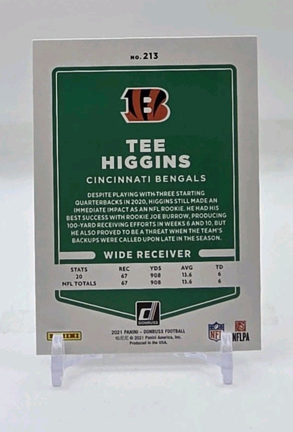 2021 Panini Donruss Tee Higgins #213 Base Cincinnati Bengals