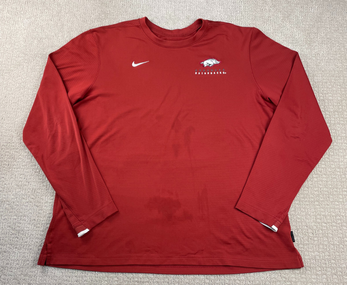 Arkansas Razorbacks Nike Sweater Mens XL Red Long Sleeve On Field Team Issued