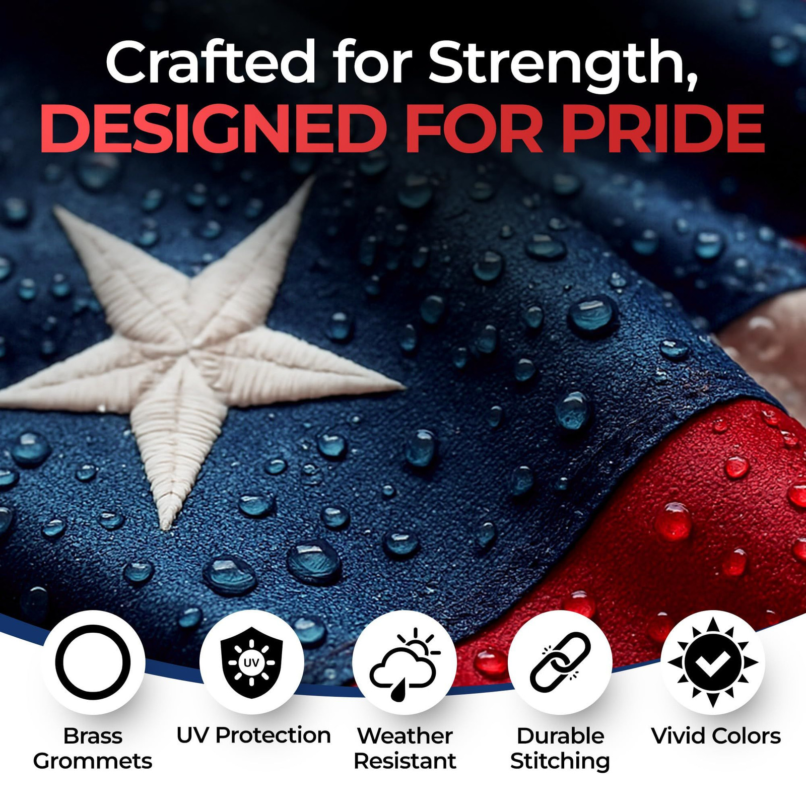 American Flag for Outside Heavy-Duty US 60 inches x 36 inches, 3×5 FT (USA)