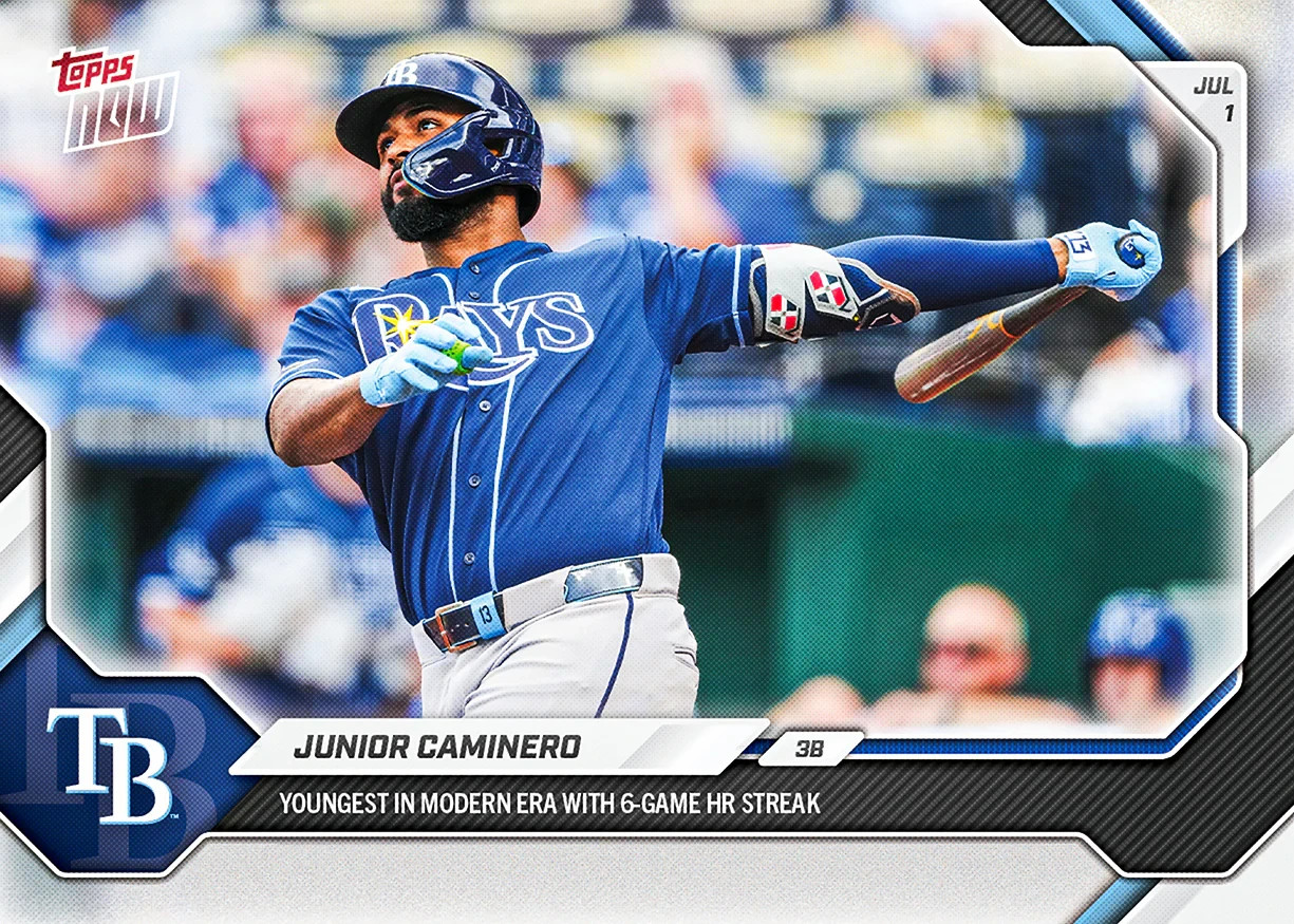 Junior Caminero HR In 6-Straight 2026 MLB Topps NOW Card 404 Presale