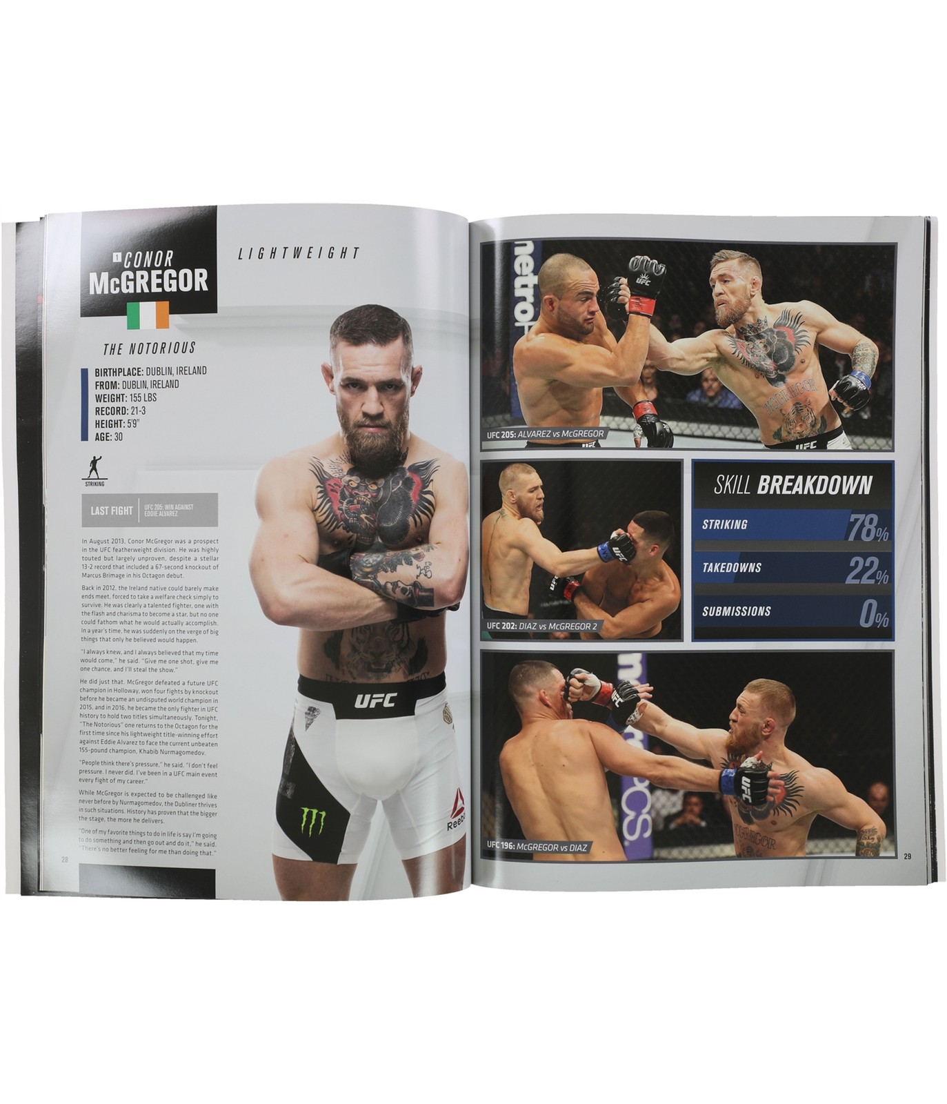 UFC Unisex 229 Khabib vs McGregor Official Program, White, One Size