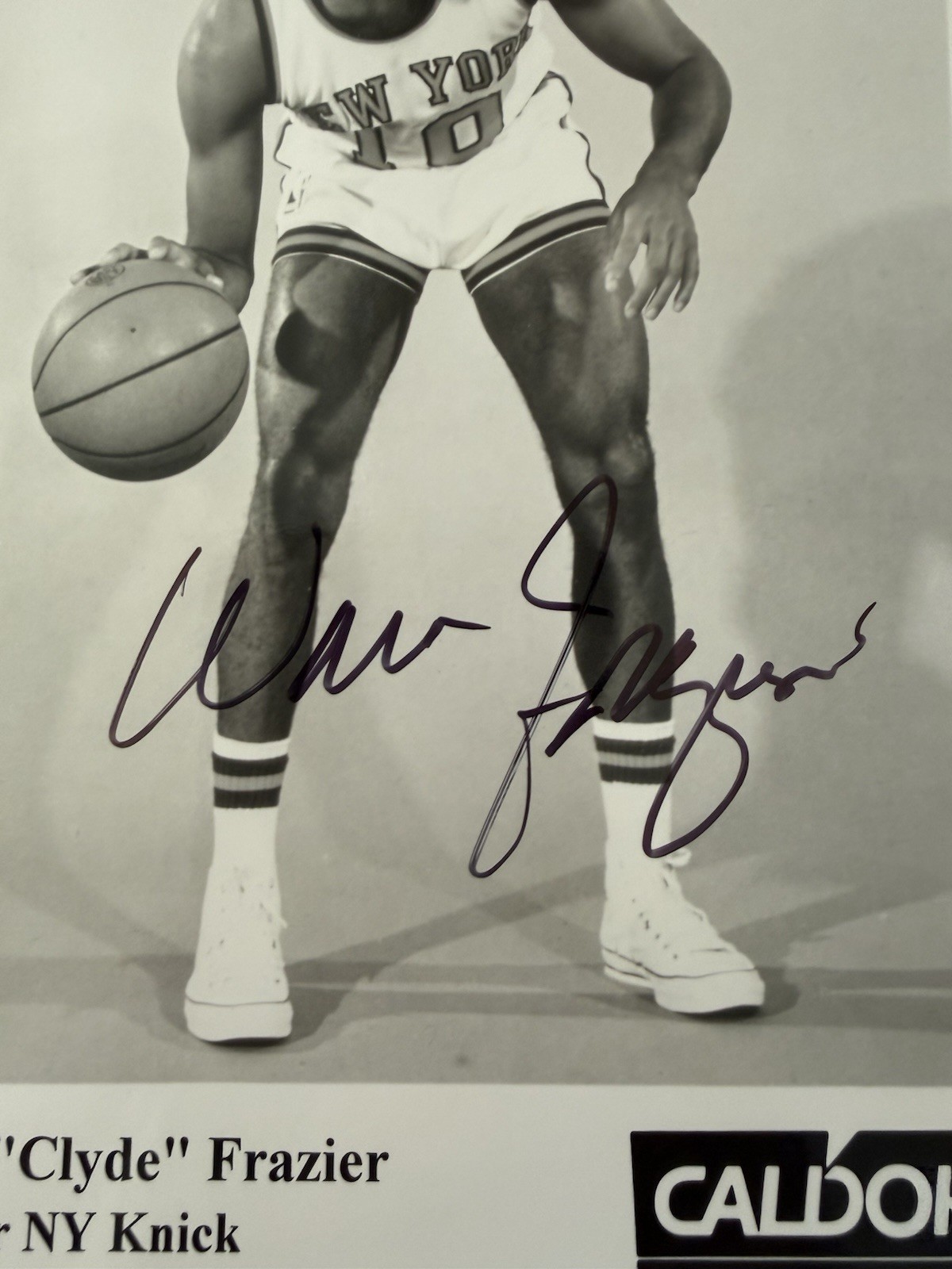 Walt Frazier 2 Signed Black And White Photos