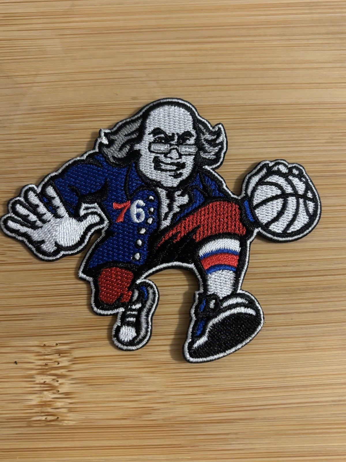 New Philadelphia 76ers Red White & Blue Franklin 3″ Iron on Patch Free Shipping