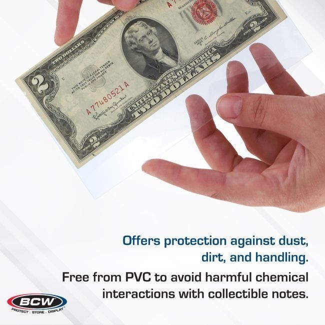 NEW ( 5,000 ct) BCW Currency Sleeve- Regular Bill