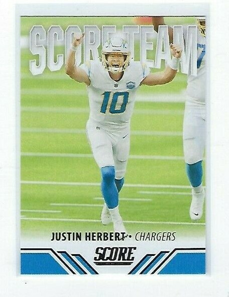 2021 Panini Score Justin Herbert Score Team #ST19 2nd Year R.O.Y.