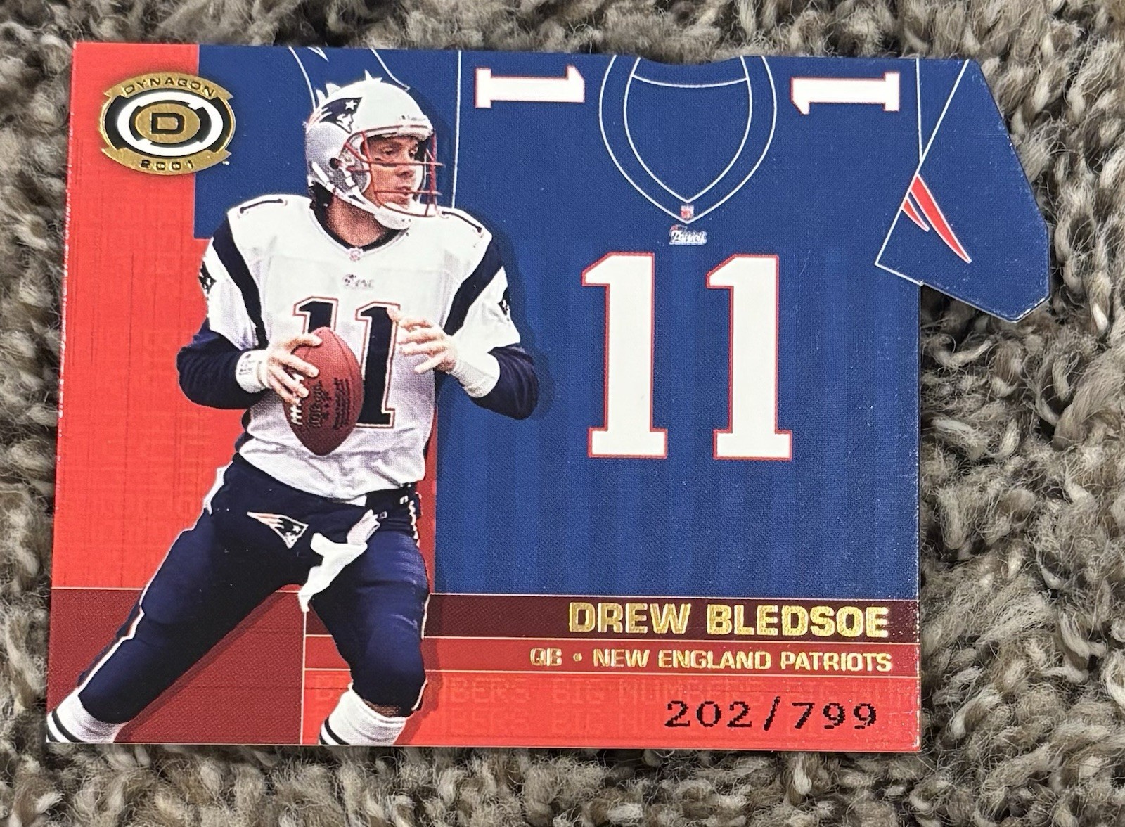 Drew Bledsoe 2001 Pacific Dynagon Big Numbers #202/799 New England Patriots