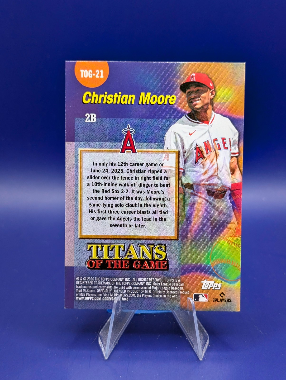 Christian Moore RC Rookie Titans Of The Game 2026 Topps Series 2 #TOG-21 Angels
