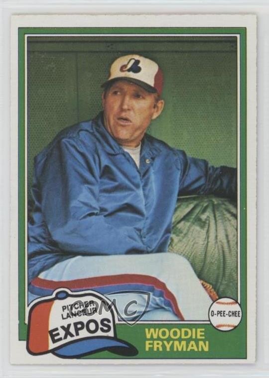 1981 O-Pee-Chee Gray Back Woodie Fryman #170 b8c