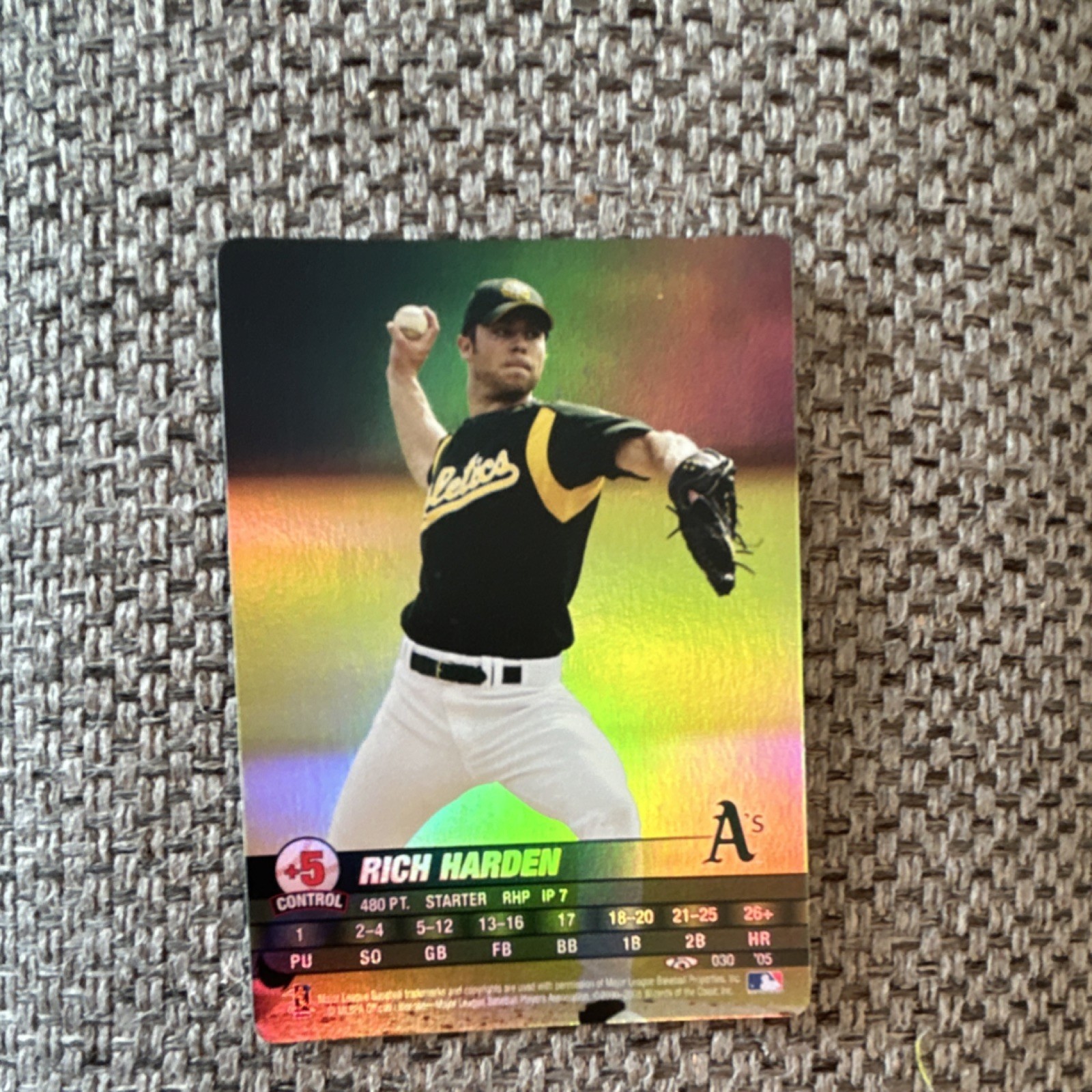 Wizards of the Coast 2005 MLB Showdown Rich Harden #030 Foil A’s