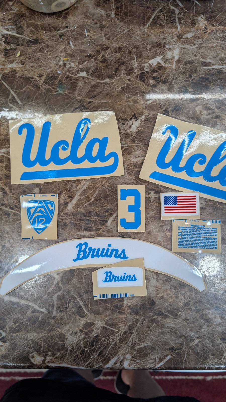 UCLA Bruins Full Size FS Football Helmet Decals