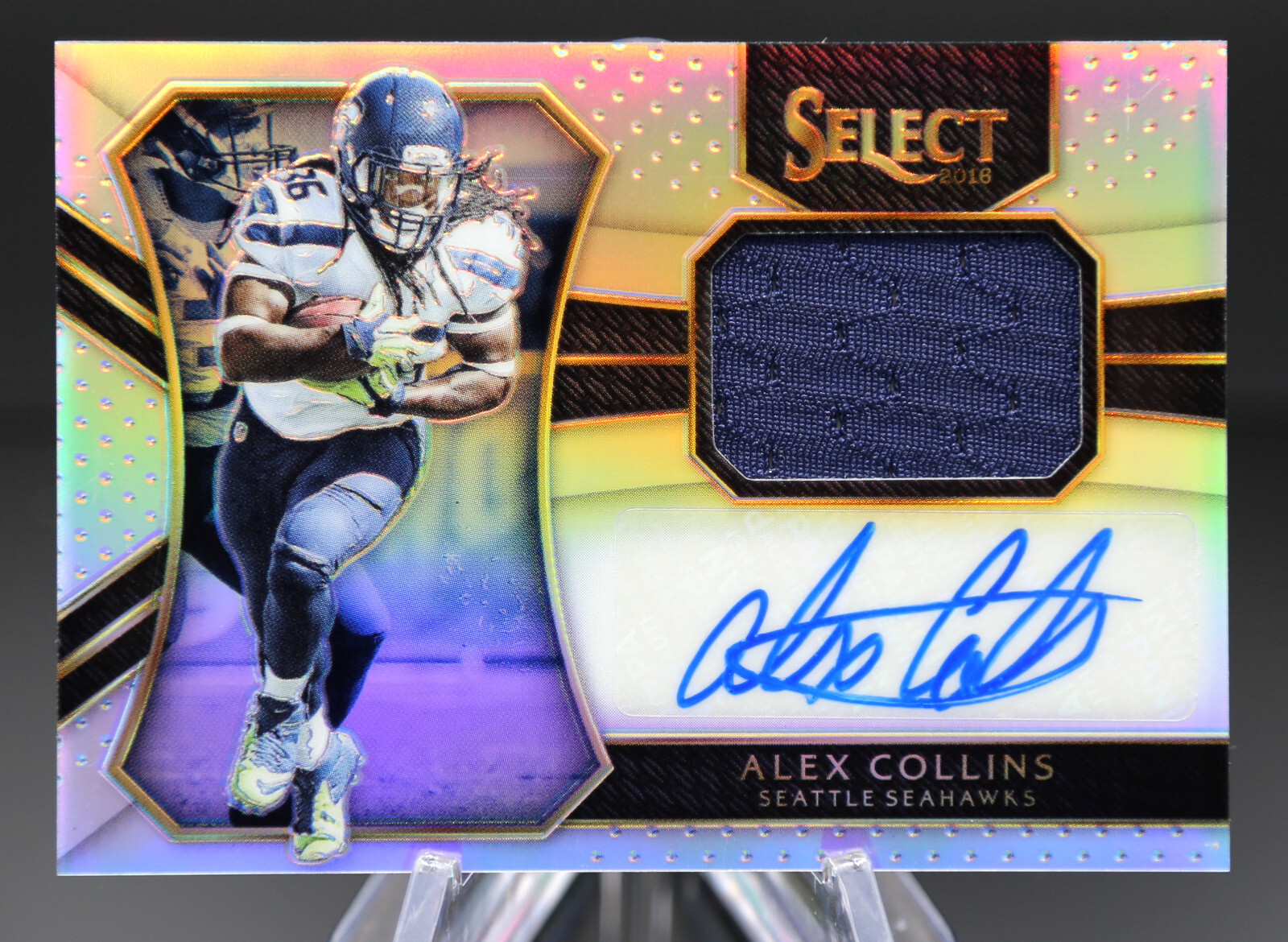 2016 Panini Select ALEX COLLINS #RM-AC Rookie Materials Prizm Patch Auto /99 🏈