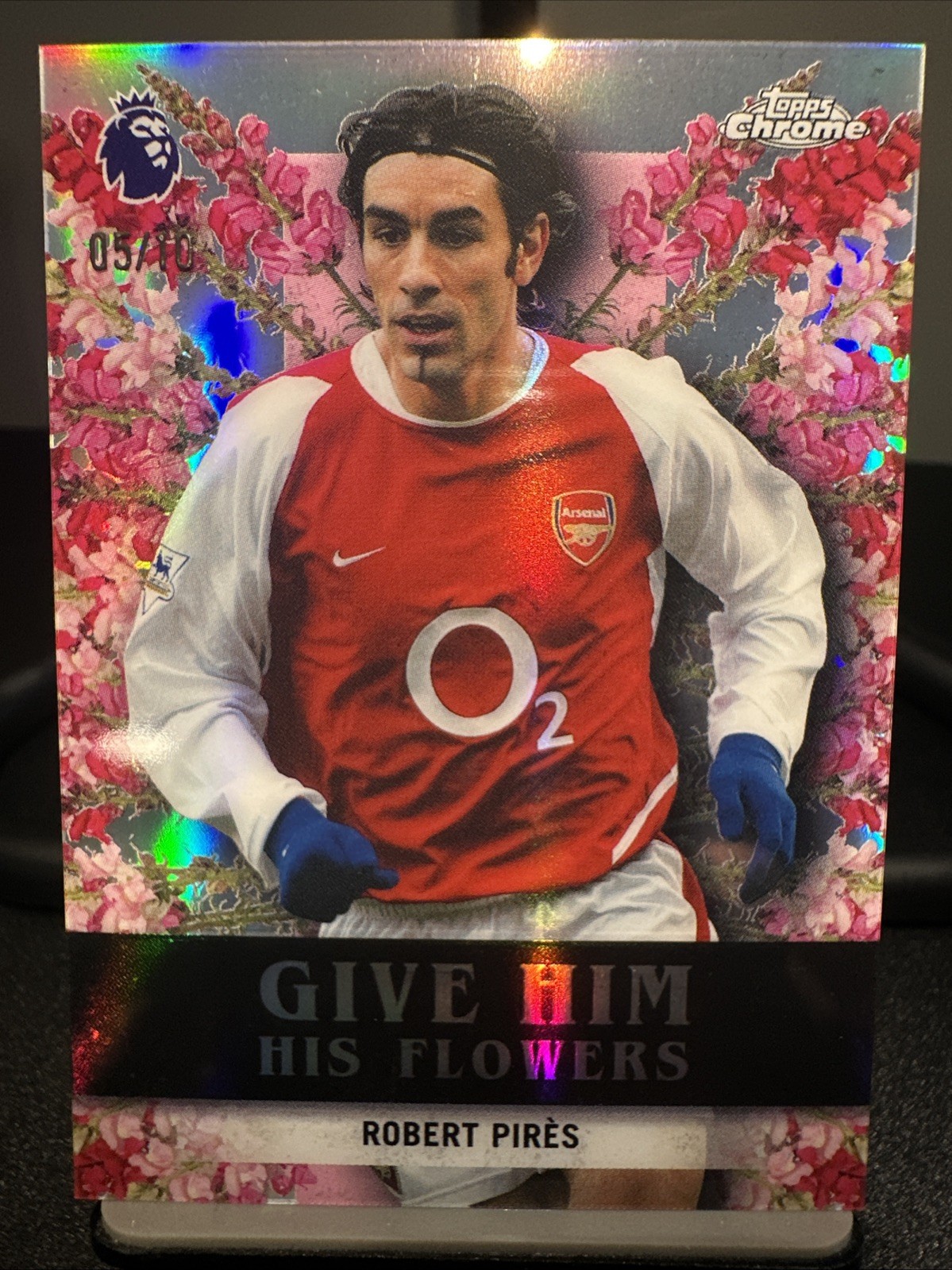 2026 Topps Chrome EPL Robert Pires Arsenal /10 HF-23 Snapdragon Refractor SSP!!!