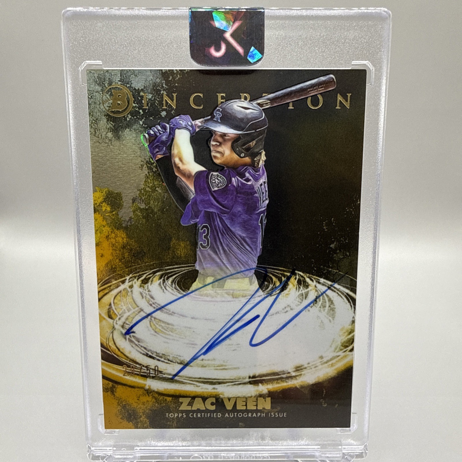 2021 Bowman Inception Zac Veen /50 Gold On Card Auto #PPA-ZV Rockies Call Up 🔥