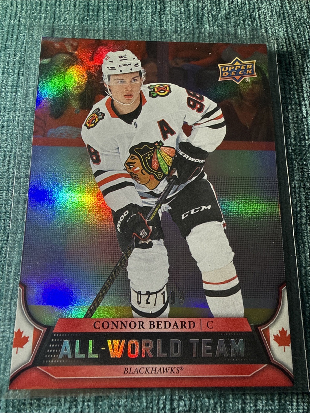 2025-26 Upper Deck Extended Connor Bedard All-World Team Red /199 – Canada