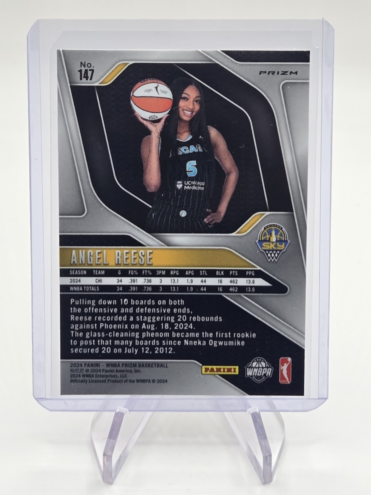 2024 Panini Prizm WNBA #147 Angel Reese Orange Velocity Lazer SP Rookie RC Sky