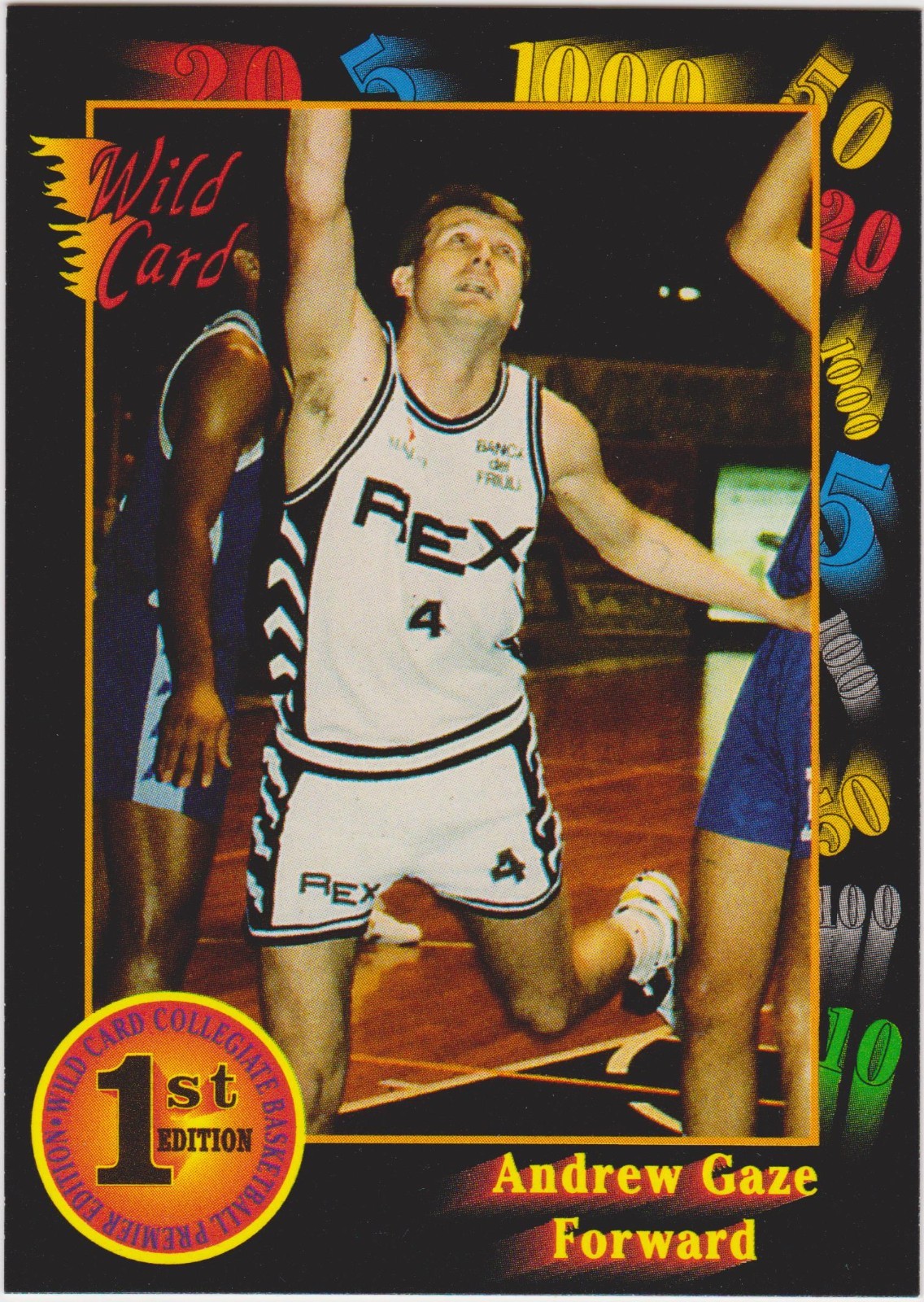 1992 Wild Card 1st Edition #45 Andrew Gaze Seton Hall Basketball