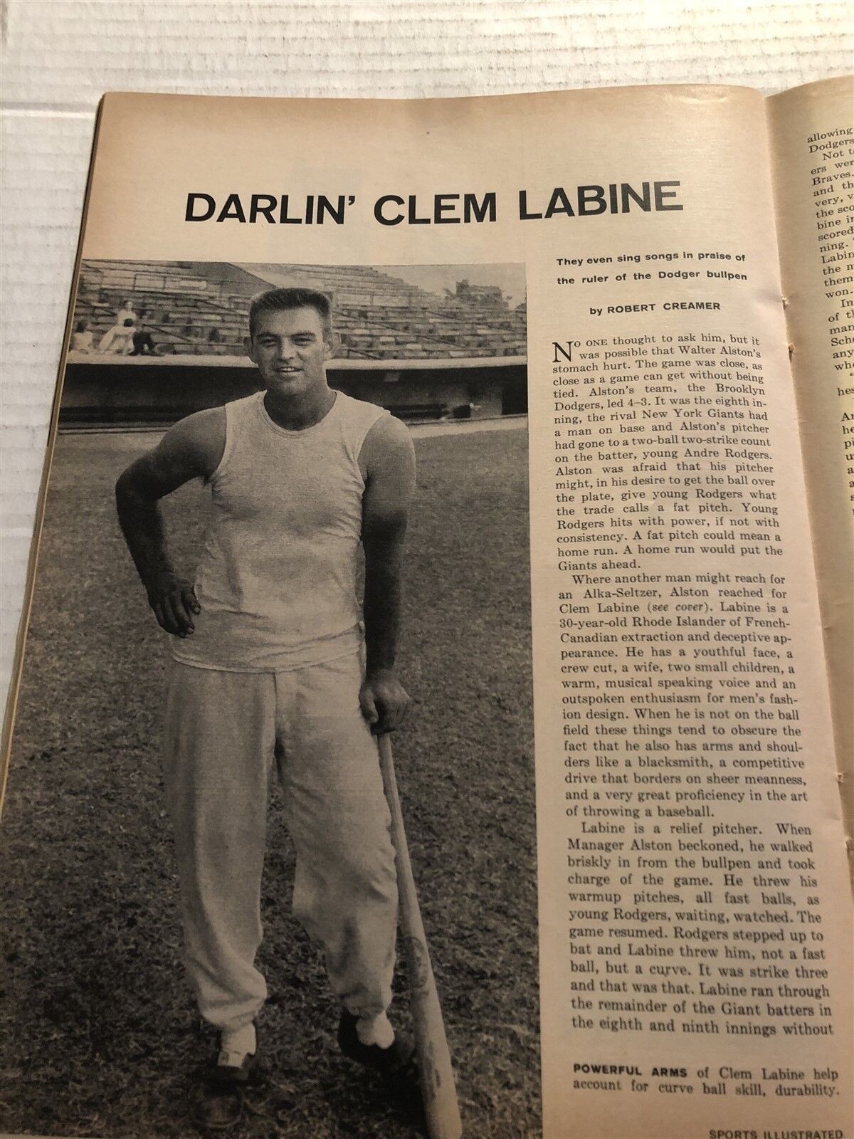 1957 Sports Illustrated BROOKLYN Dodgers CLEM LABINE Gino CIMOLI NewsStand No Lb