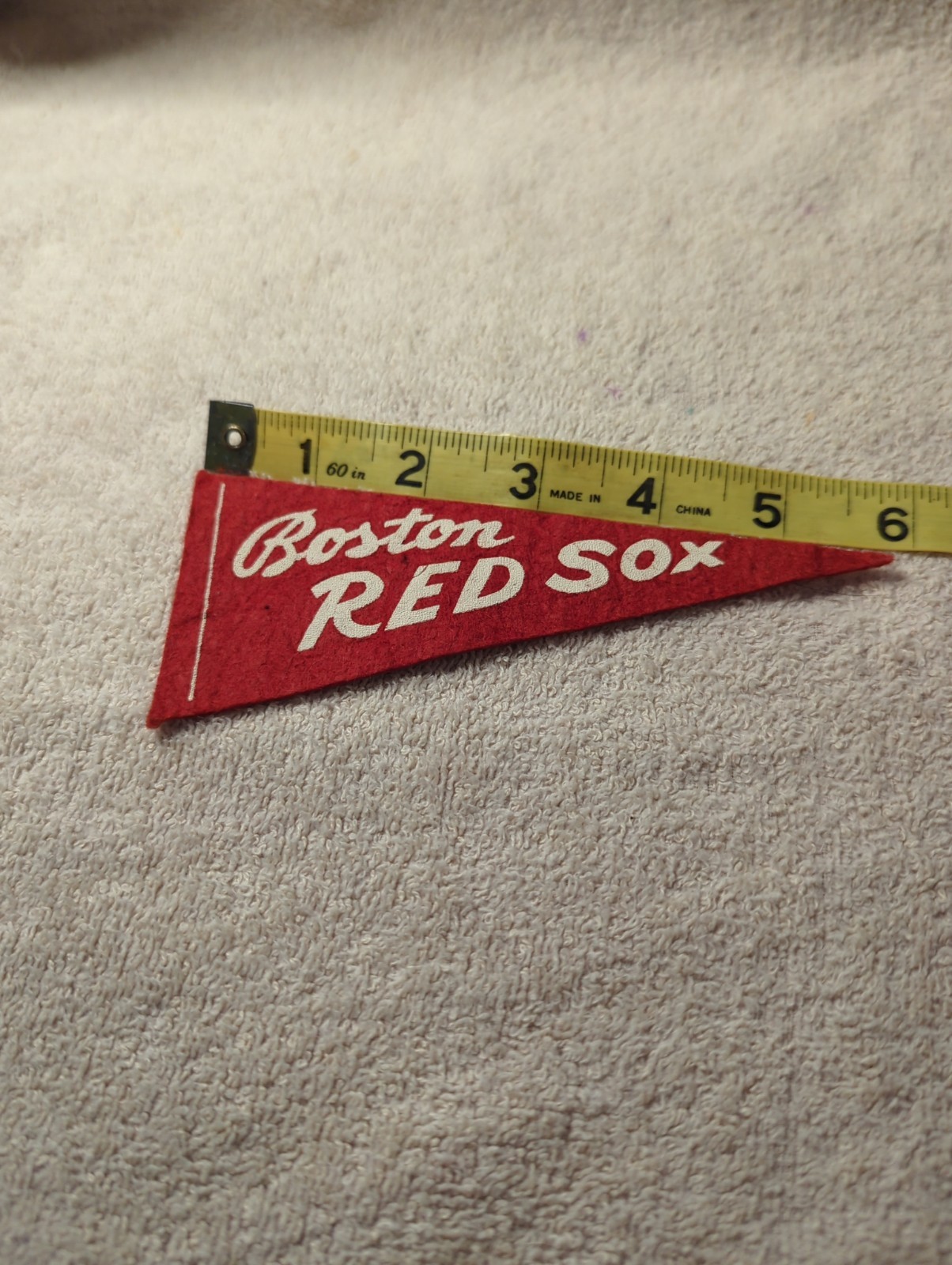 Vintage 1958 Tom’s Peanuts Mini Baseball Pennant Boston Red Sox 5.75” x 2.5”