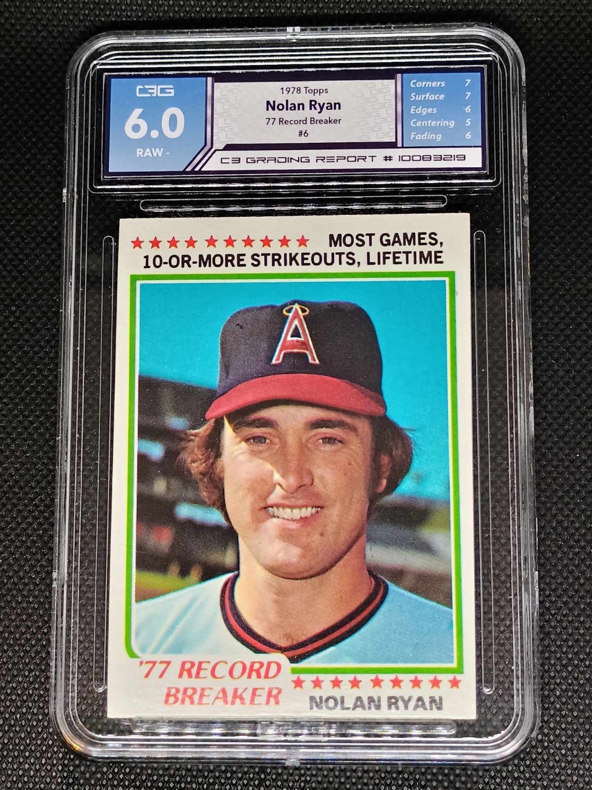 1978 TOPPS NOLAN RYAN BASEBALL CARD! GRADED 6! ⚾