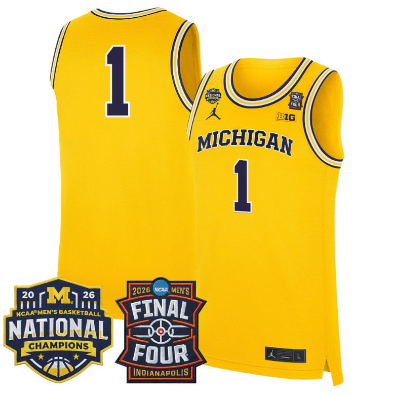 Men’s Michigan Wolverines 2026 Final Four & National Champions Basketball Jersey