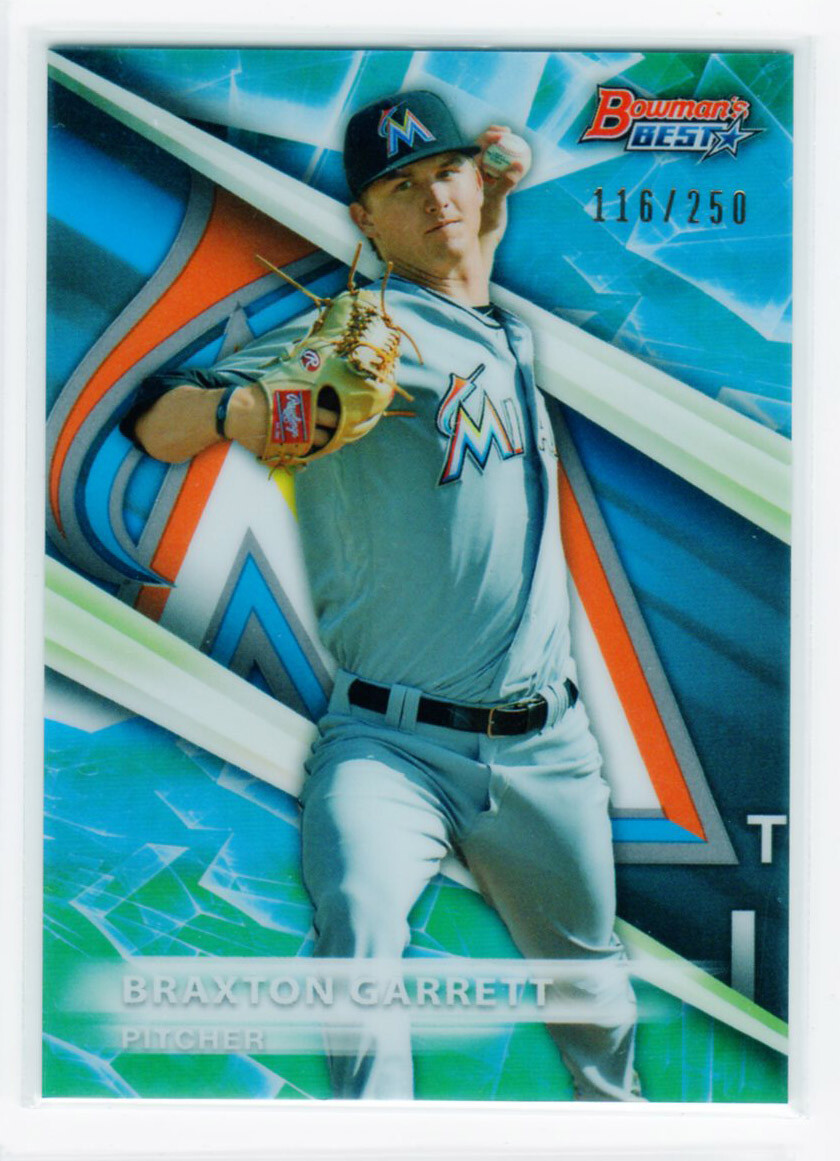 2016 Bowman’s Best Top Prospects Blue Refractor #TP26 Braxton Garrett /250