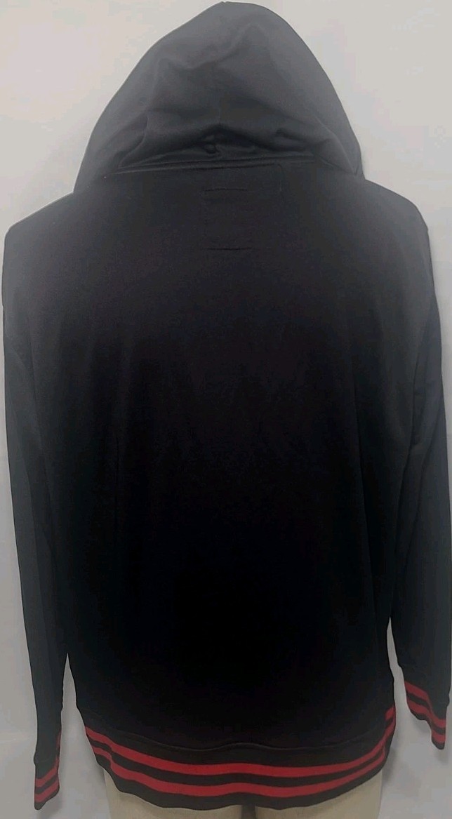 NBA UNK Chicago Bulls Logo Pullover Black Hoodie Sweatshirt Shirt Large ~ Used
