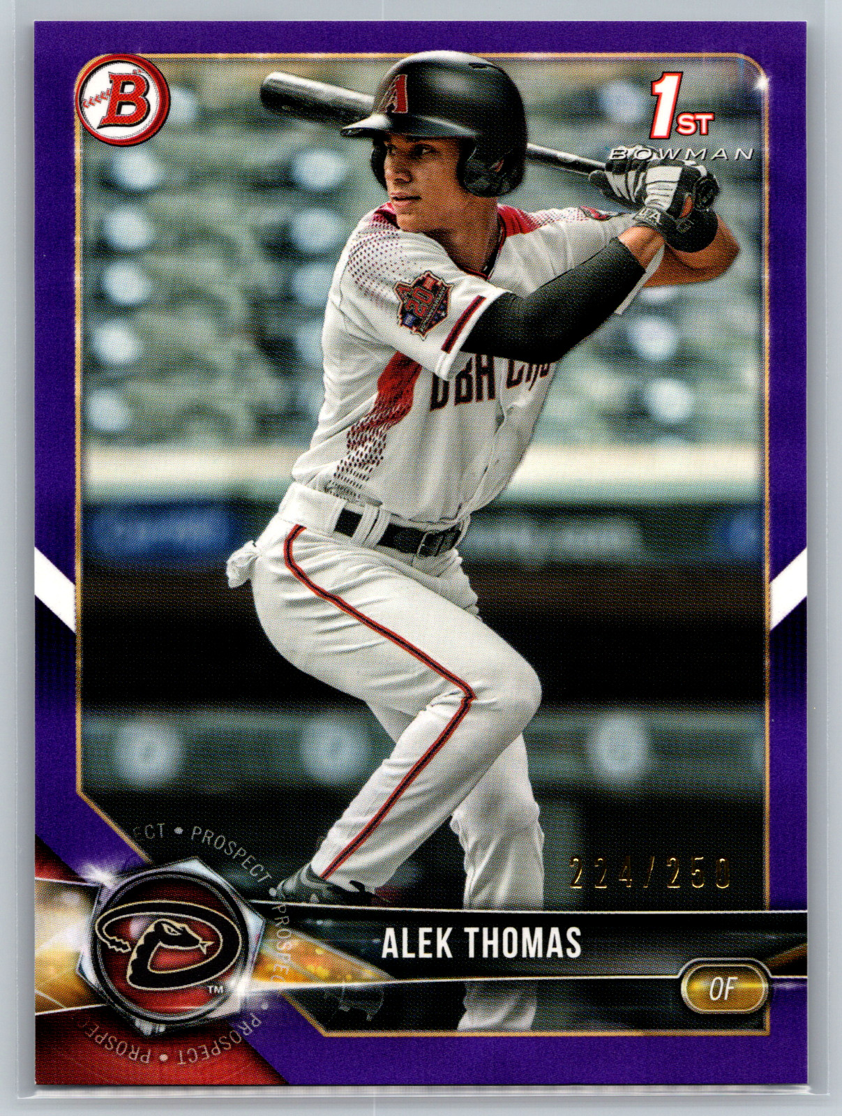 Alek Thomas 2018 Bowman Draft 1st Purple /250 BD-155 Arizona Diamondbacks