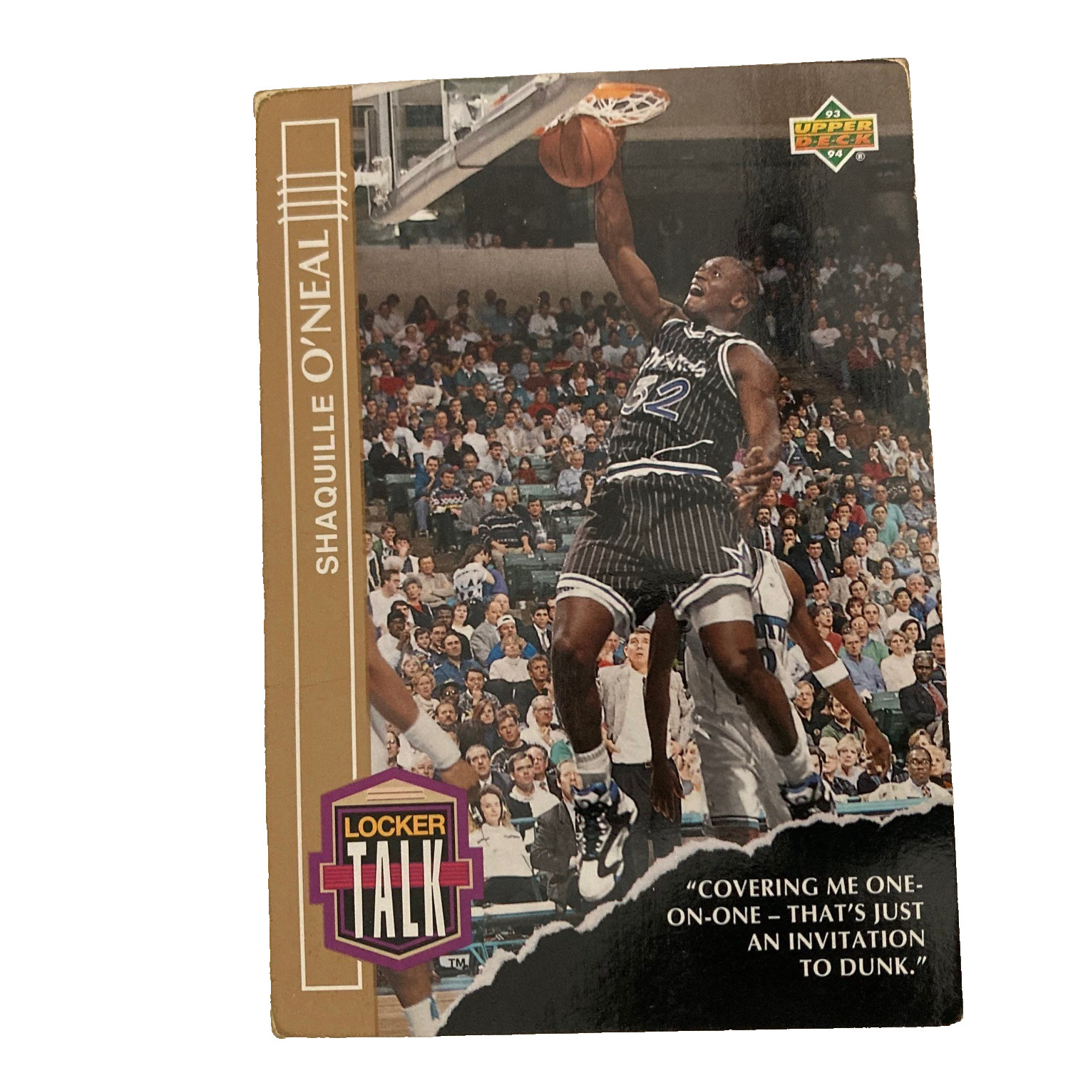 1993-94 Upper Deck – Locker Talk Shaquille O’Neal #LT3 Jumbo- 3 1/2×5