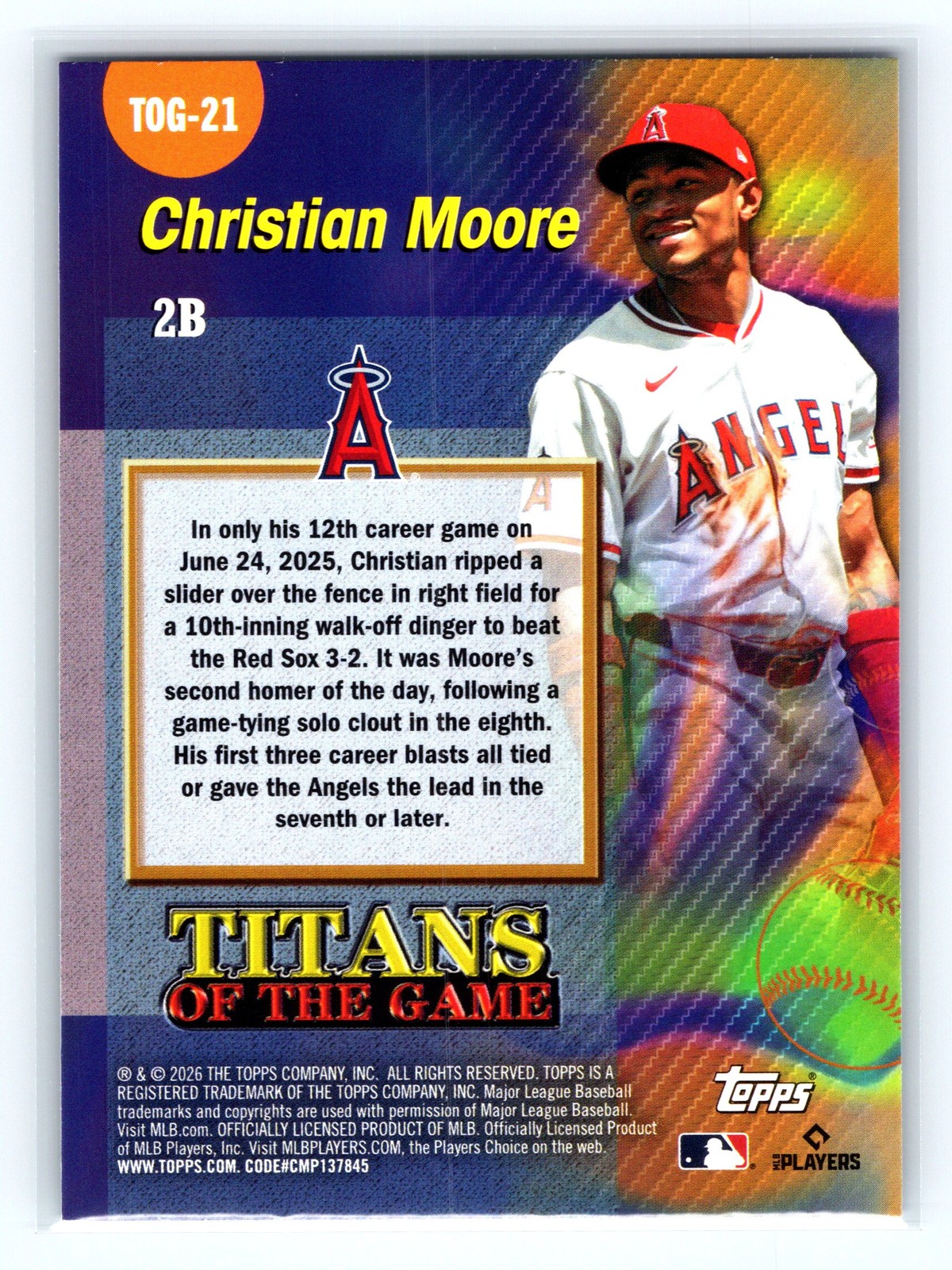 2026 Topps #TOG-21 Christian Moore Titans of the Game
