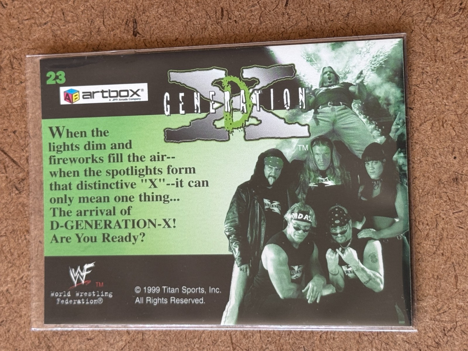 1999 Artbox WWE #23 Lenticular 3D Card D-Generation-X Raw is War HHH Chyna X-PAC
