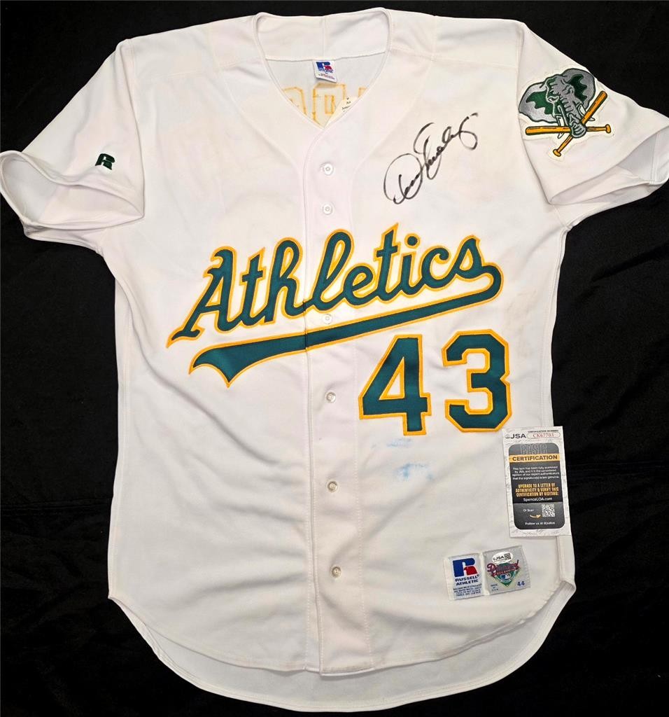 Dennis Eckersley signed Vintage Russell Oakland Athletics A’s Jersey auto JSA