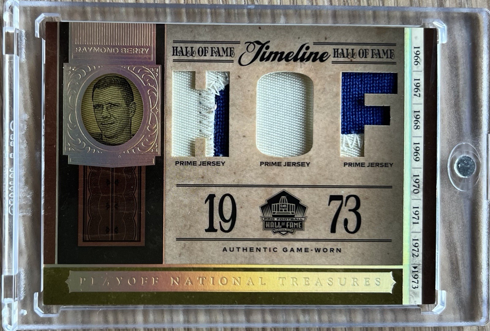 2006 National Treasures Raymond Berry HOF Timeline Game Used Patch SSP /5 🔥🔥