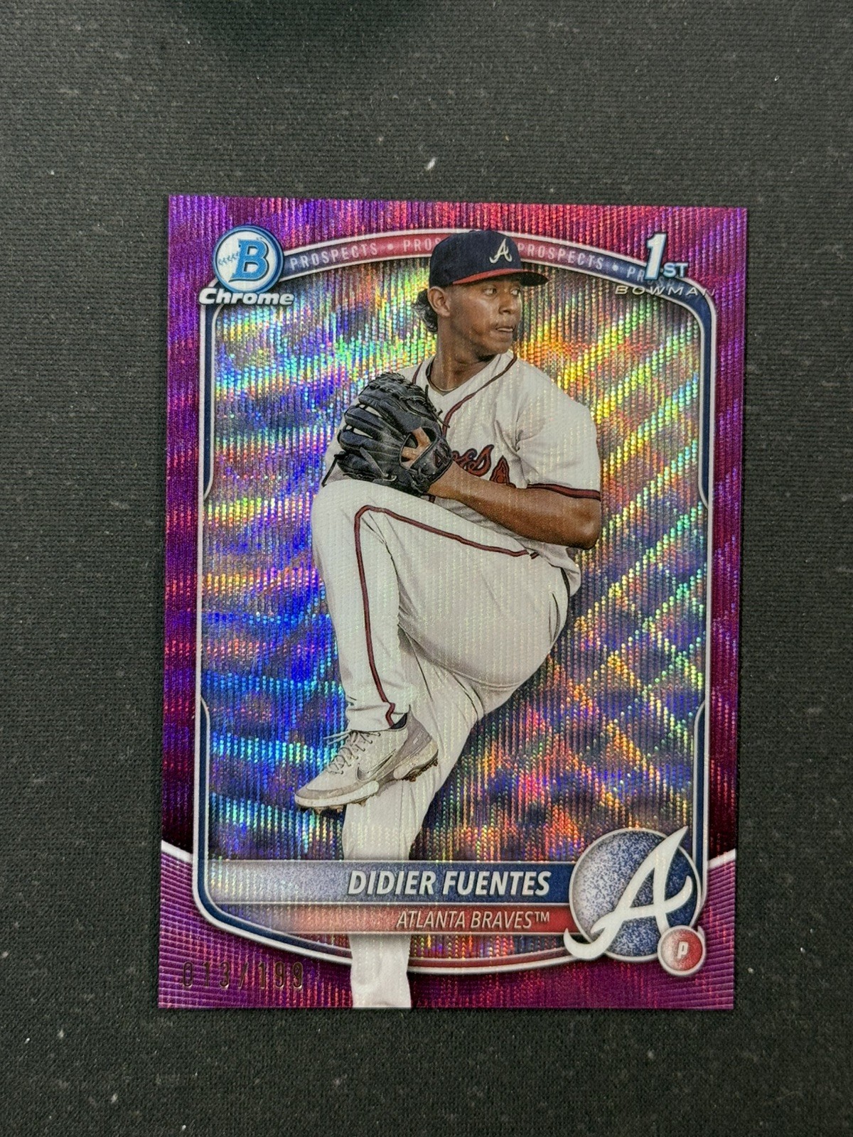 2025 Bowman Chrome 1st Didier Fuentes Fuchsia Wave Refractor #13/199 Braves