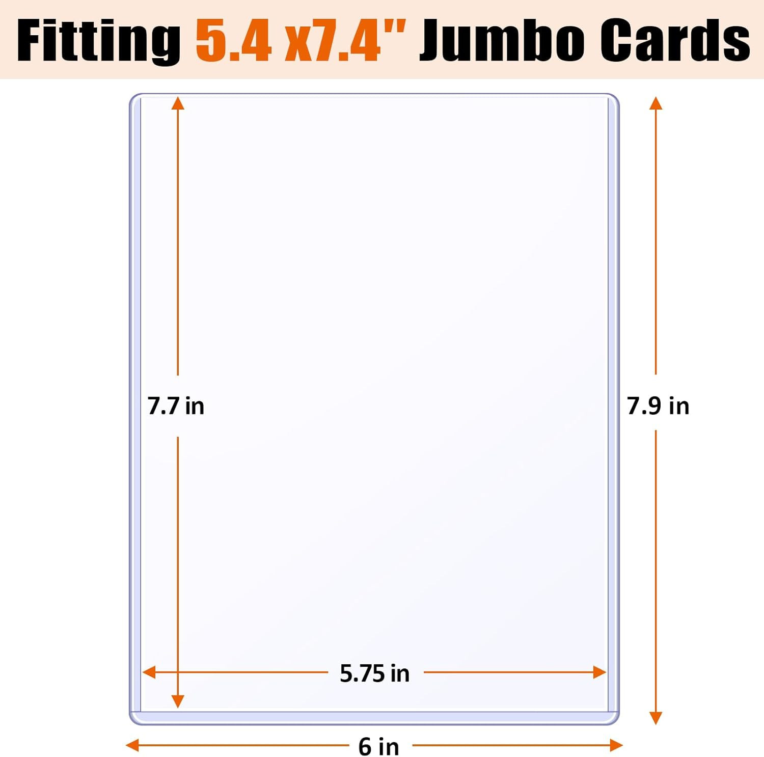 12 Pack Jumbo Card Top Loaders 5.4×7.4 Inch Hard Card Sleeves Protective Case