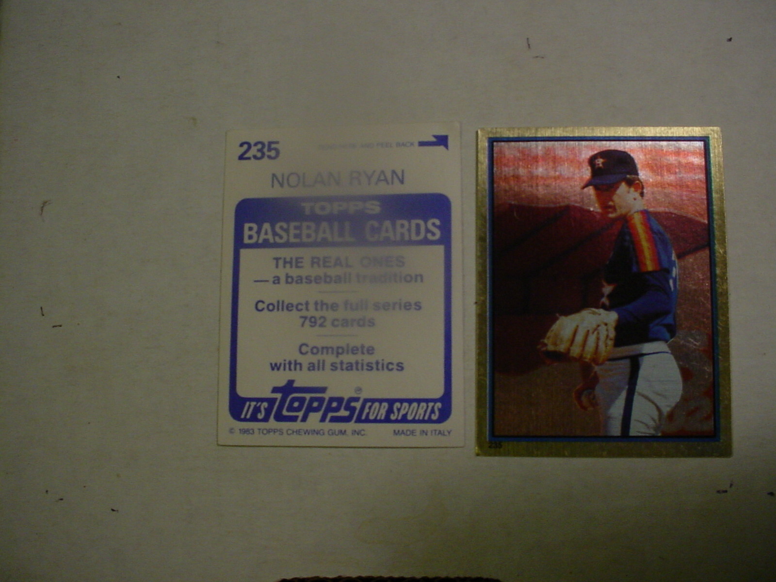 1983 # 235 Nolan Ryan Topps Sticker Pitcher Houston Astros