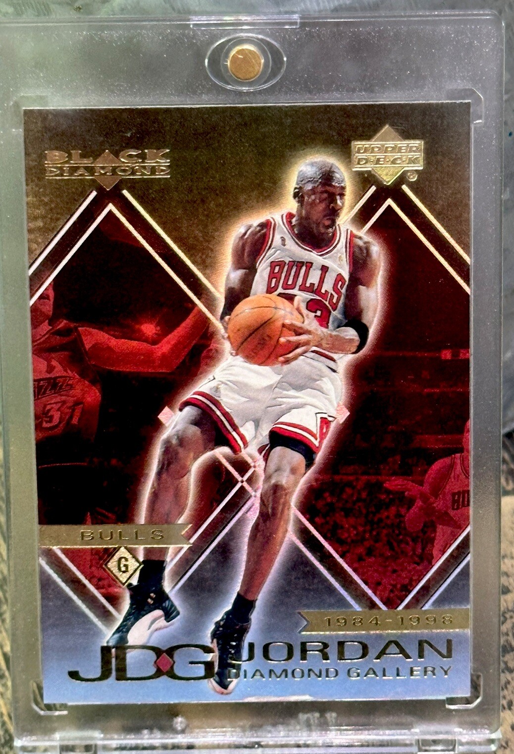 Michael Jordan Card REFRACTOR RAINBOW HOLO FOIL RARE INSERT BULLS JERSEY #23